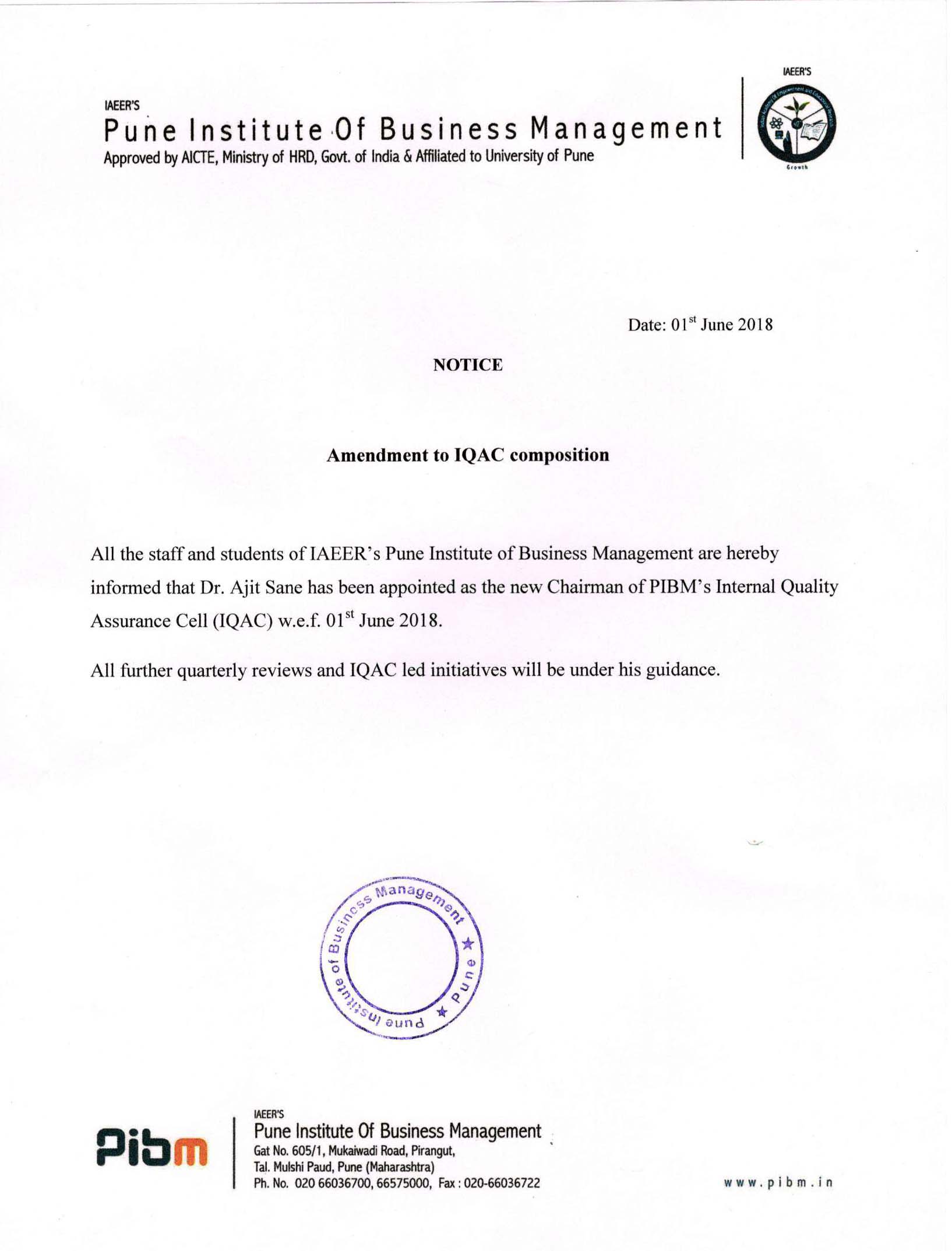 QAC Amendment to Constitution